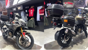 TVS RTX 300 का फ्रंट व्यू और पीछे का नजारा
