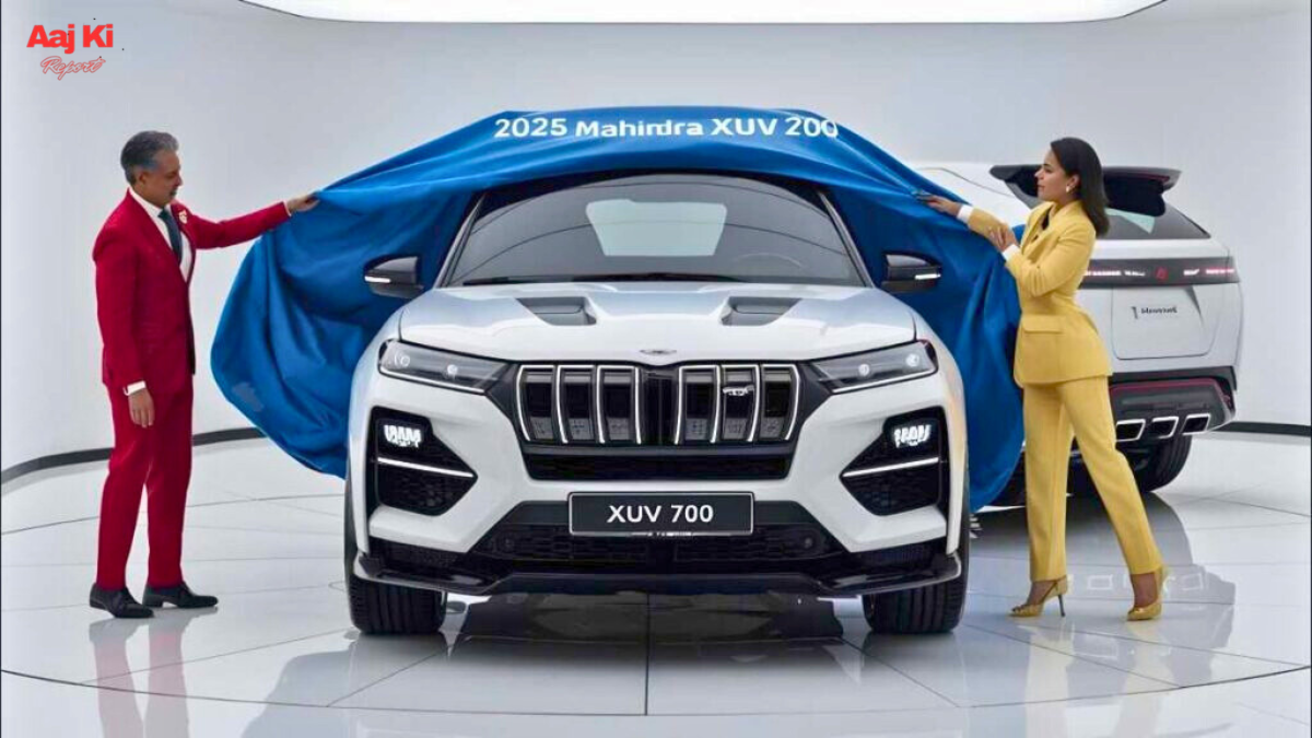 Mahindra XUV 7XO lunchSUV का फ्रंट और साइड लुक, LED हेडलैंप्स, बोल्ड ग्रिल और प्रीमियम डिजाइन के साथ